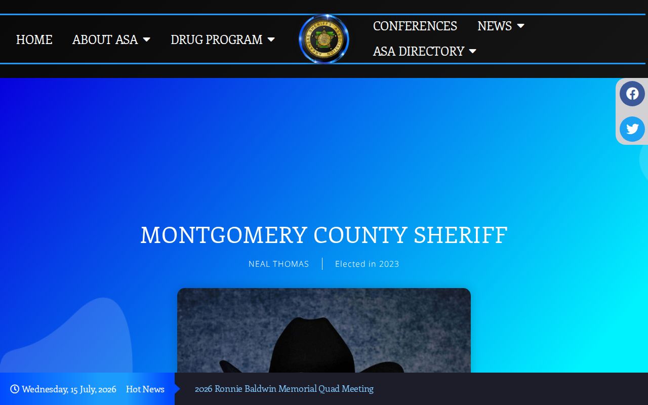 Arkansas Sheriffs Association Montgomery County sheriff contact profile