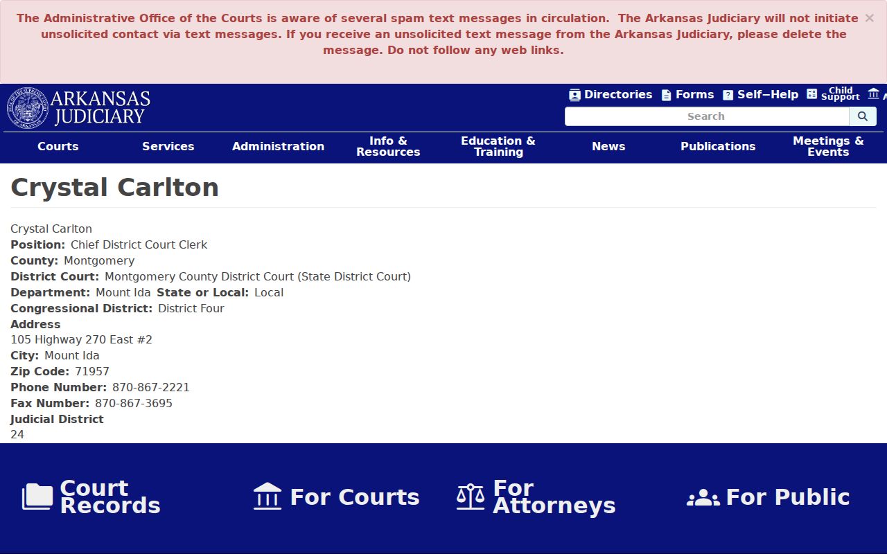 Montgomery County court clerk source for Norman criminal records